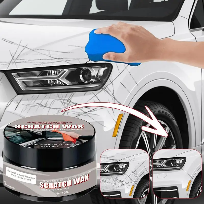 Car Scratch Remover Car Scratch Eraser With Sponge Portable Paint Scratch Repair For Vehicles Polish And Wax For Car