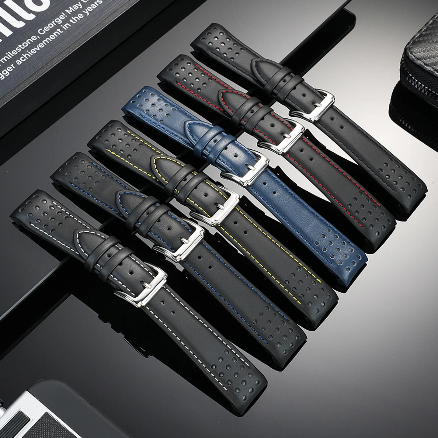 สําหรับ Seiko SPORTURA SNAE80P1 SPC089 SNAE93J1 21 มม.อินเทอร์เฟซสายหนังผู้ชาย Arc Cowhide หนังนาฬิกาอุปกรณ์เสริม