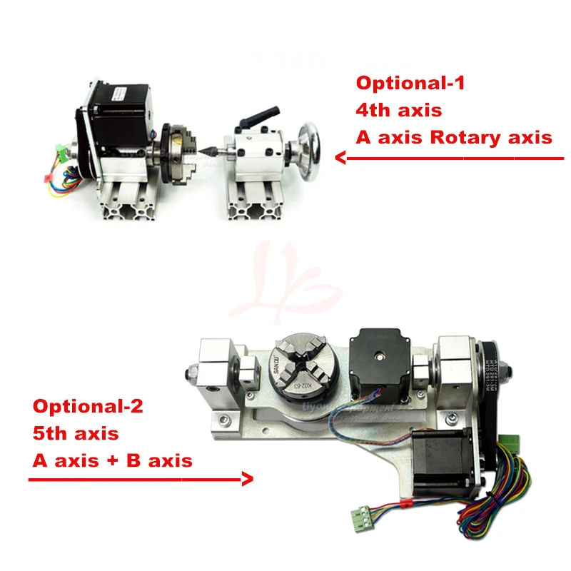 Mini CNC Router DIY 3040 Metal Engraving Milling Machine with USB Port for Wood Caving ER11 Collet with DIY 4th axis 5th axis