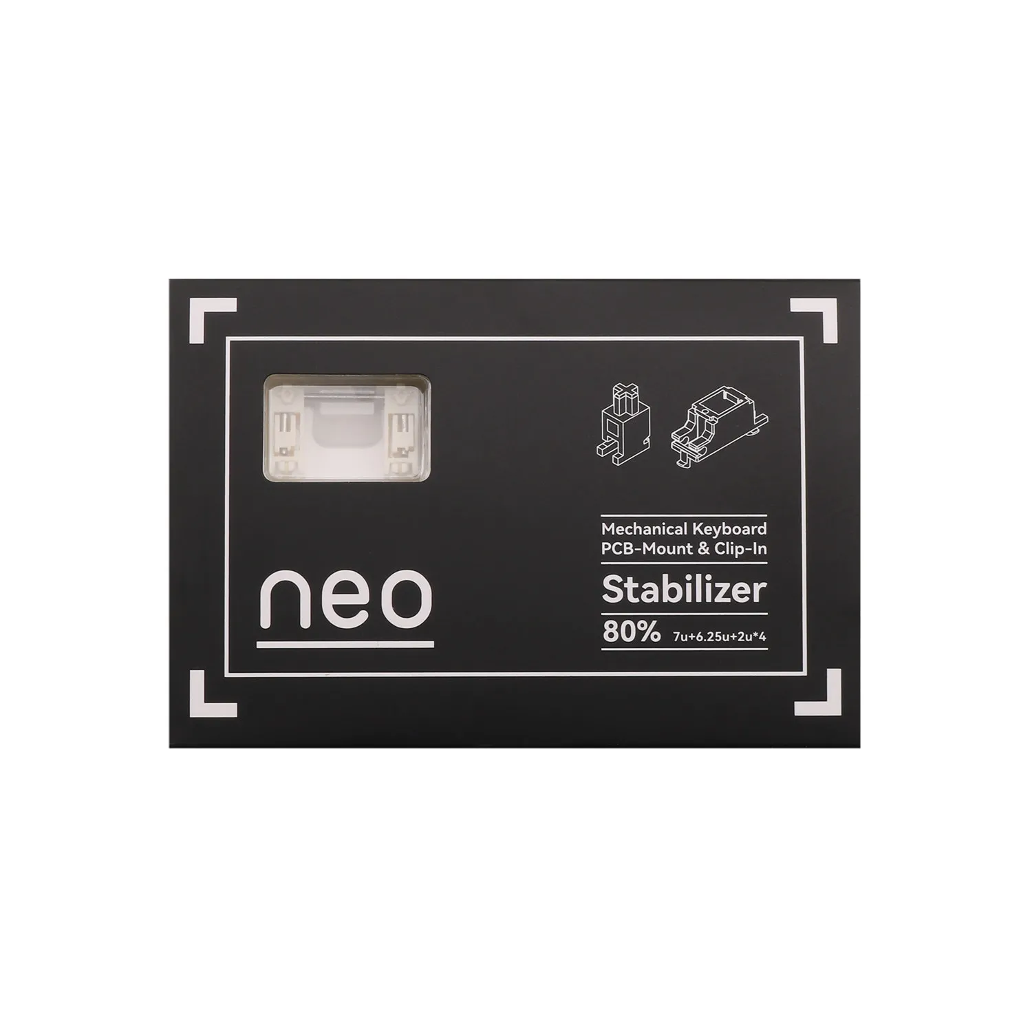 NEO X QK PCB Mount Stabilizer Clip In Style ( no screws )