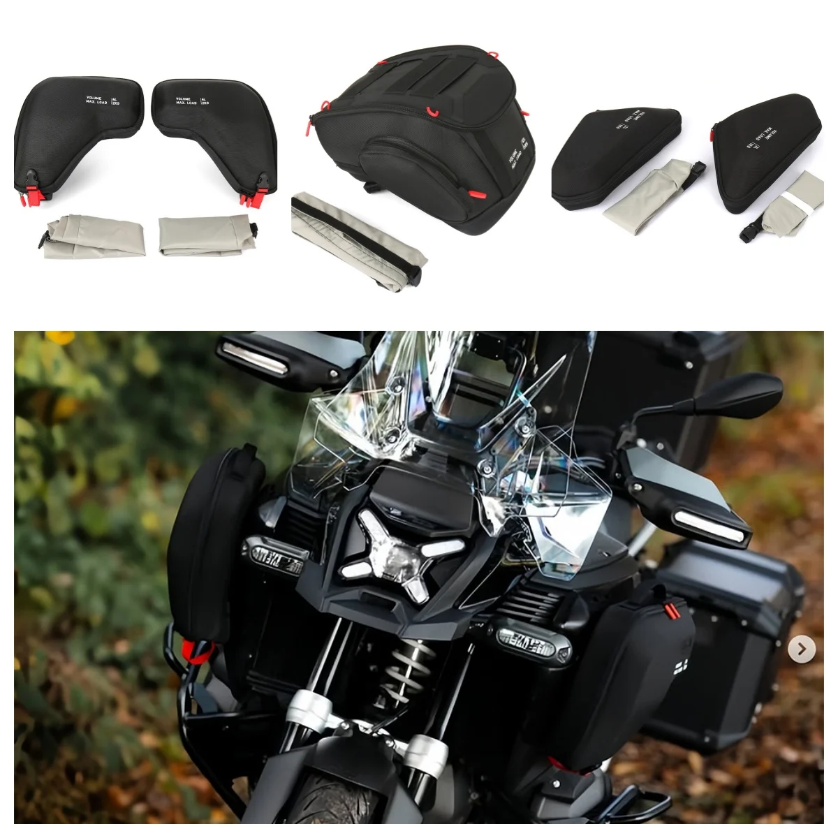 

Motorcycle 2L Frame Side Bag 4L Radiator Cowl Bags 12L Quick Lock Tankbag For BMW R1300GS Adventure R 1300 GS ADV R1300GSA