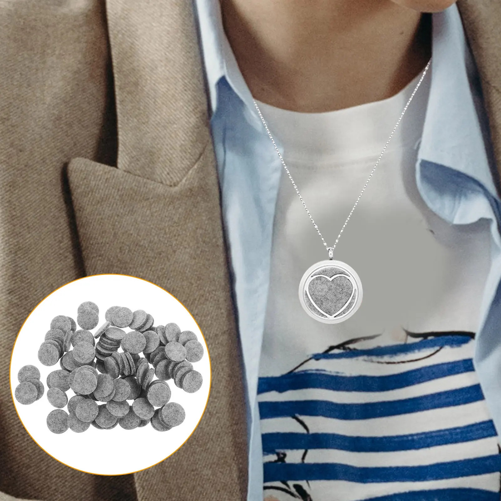 

100 шт. сменных ароматических подушечек для диффузора из хлопкового волокна для кулонов-аромадиффузоров