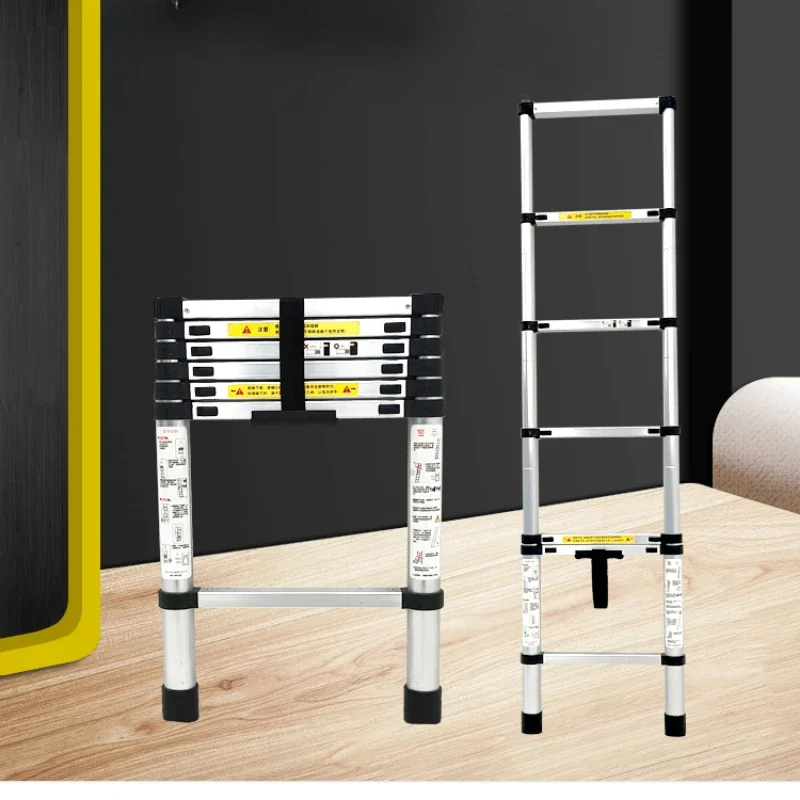 20.3ft Aluminum Telescoping Ladder Extension Folding Ladder with Hooks 330lbs Max Load Anti-Slip Rubber Feet Safe and Compact