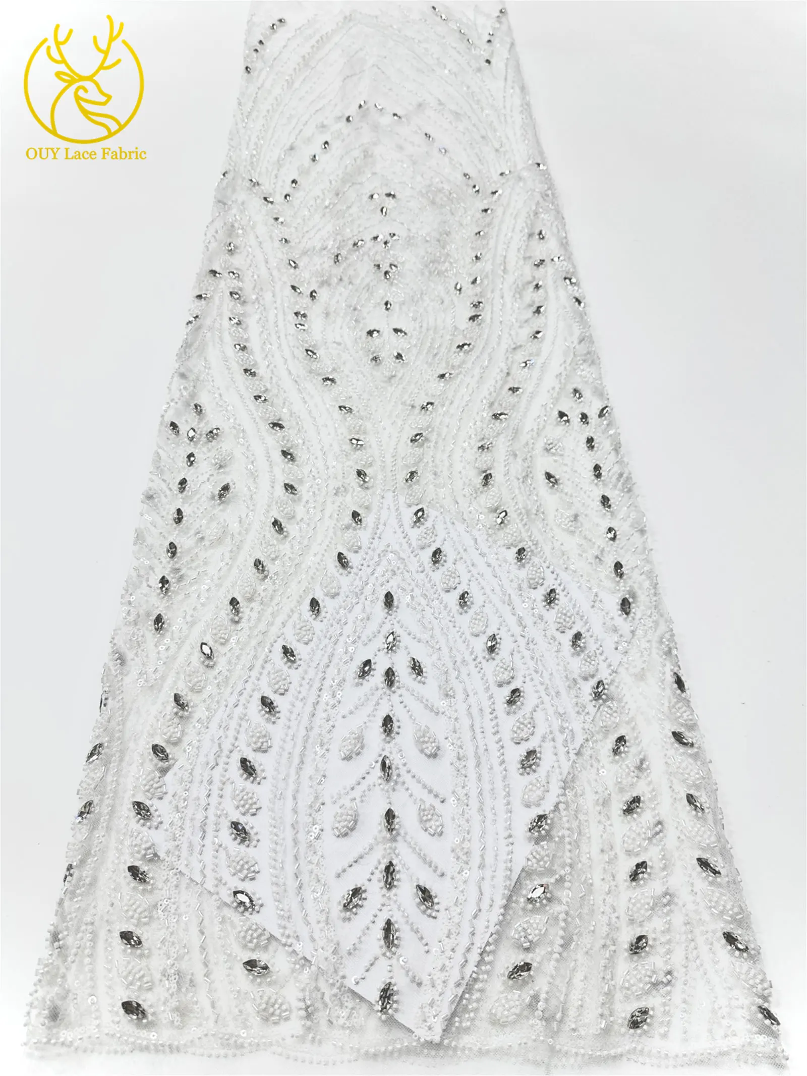 Rosa beliebtes Brautkleid mit Diamantspitze, handgefertigter bestickter Perlen-Spitzenstoff, Stein-Mesh-Pailletten-Spitzenstoff für Abschlussball und Party – Detail 11