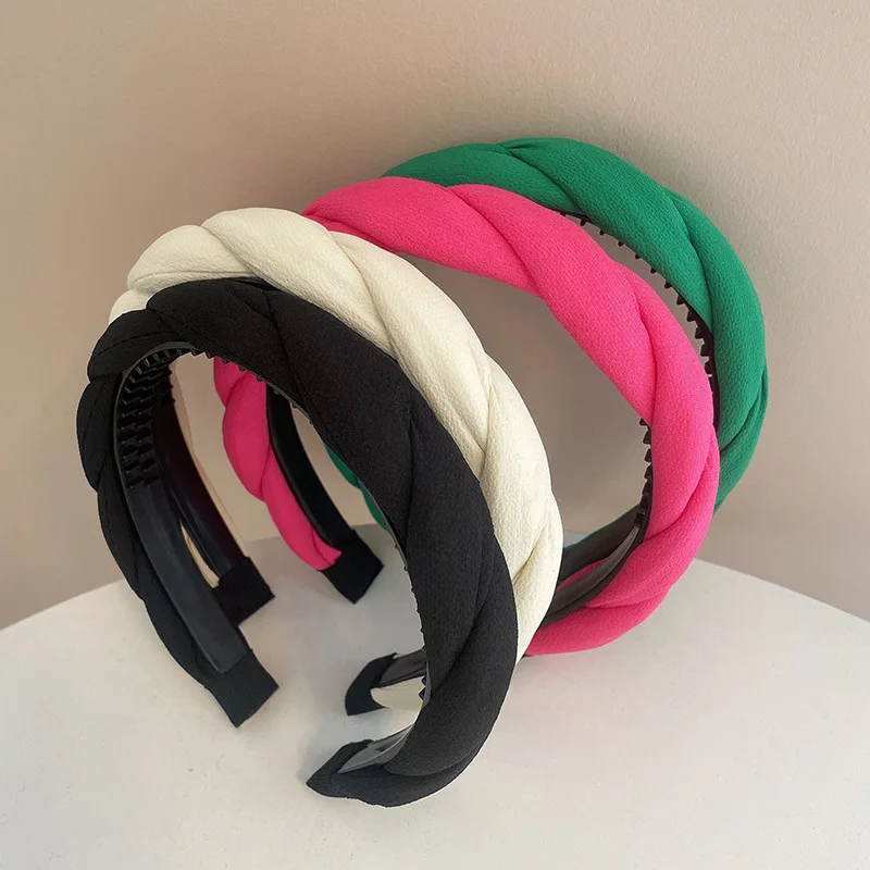 Vintage Twist Hairbands for Women Elegant Hair Hoop Lady Female Washing Makeup Hair Accessories Girls Korean Headband