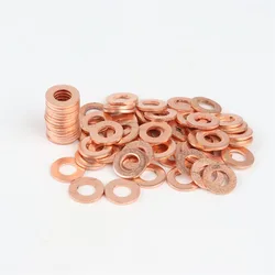 30pcs медные шайбы M4 M5 M6 M8 M9 M10 M12 M14 M16 M18 Solid Copper Washers Set Gasket Flat Ring Seal Sump Oil Plug