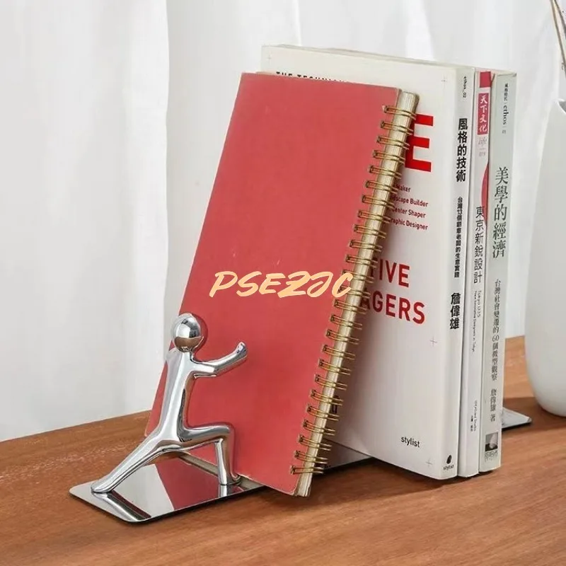 Estantería creativa de Metal portátil para oficina, estante con Clip deflector para almacenar libros de escritorio, adornos artísticos, soporte para libros