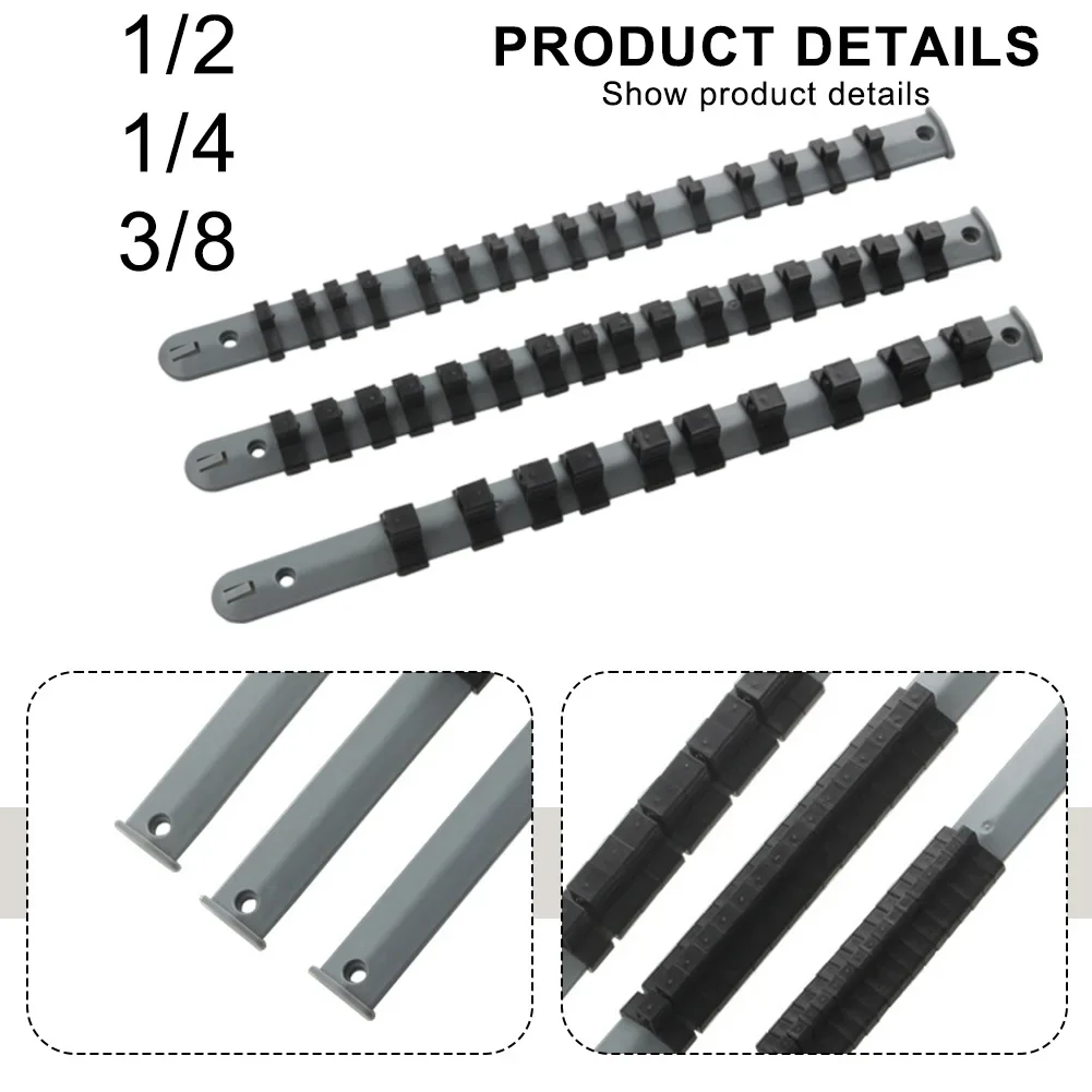1pcs 350mm SOCKET Storage Rack SOCKET Organizer ถาด SOCKET Rail 1/4in 3/8in 1/2in ซ็อกเก็ตผู้ถือแร็คเครื่องมือ