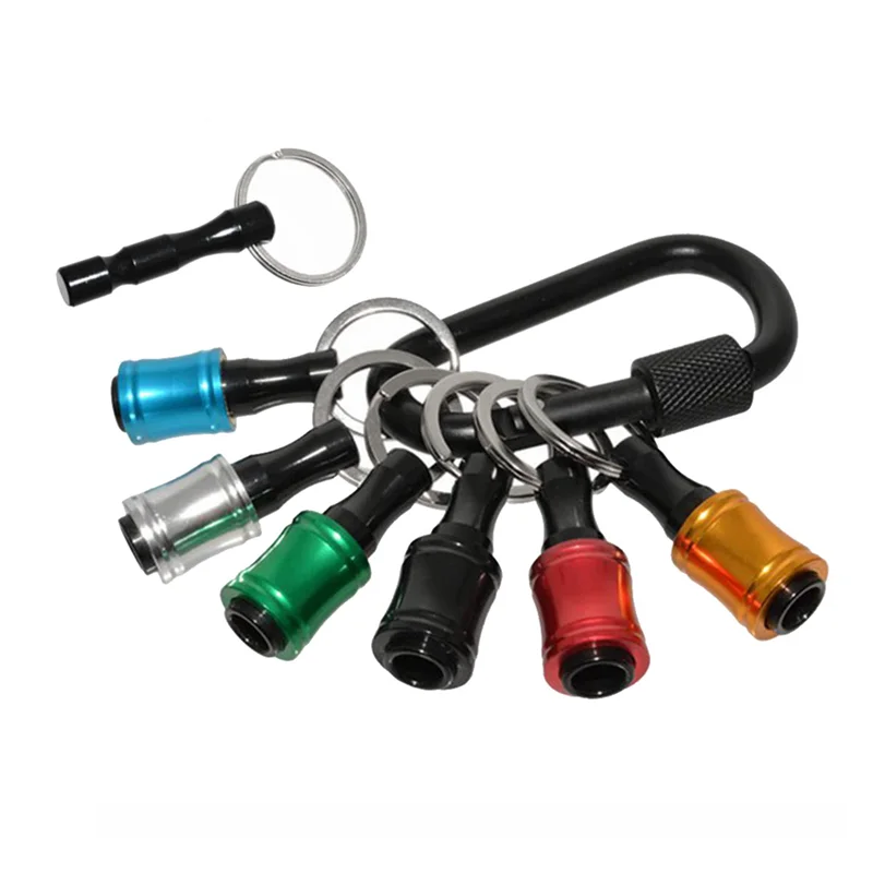 

Bit Holder 1/4 Inch Hex Screwdriver Bits Holder Extension Bar Keychain Screw Adapter Drill with Male Post