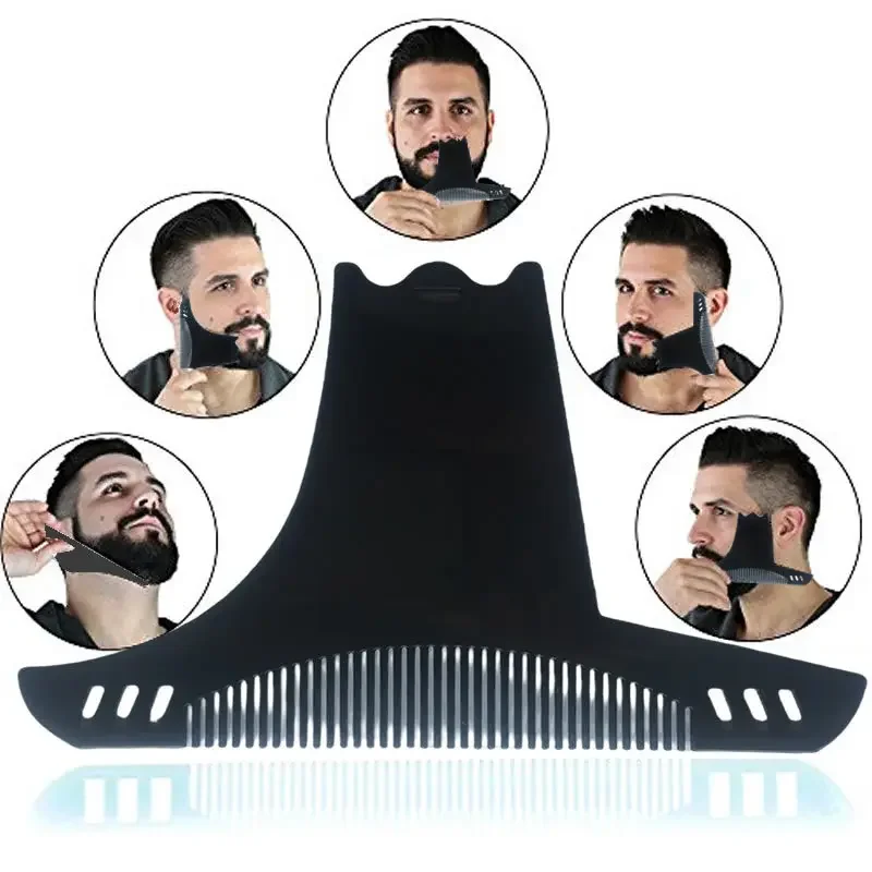 6 in1 Beard Shaper Comb Reusable Barber Shaping Tool And Hair Edge Line Up Tool Stencil Men Hair Styling Accessories