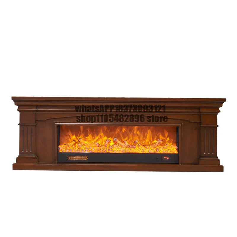 American Modern 2m Luxury Nordic TV Cabinet Wood Panel Fireplace For Simple Background Decorative Wall Furniture For Living Room