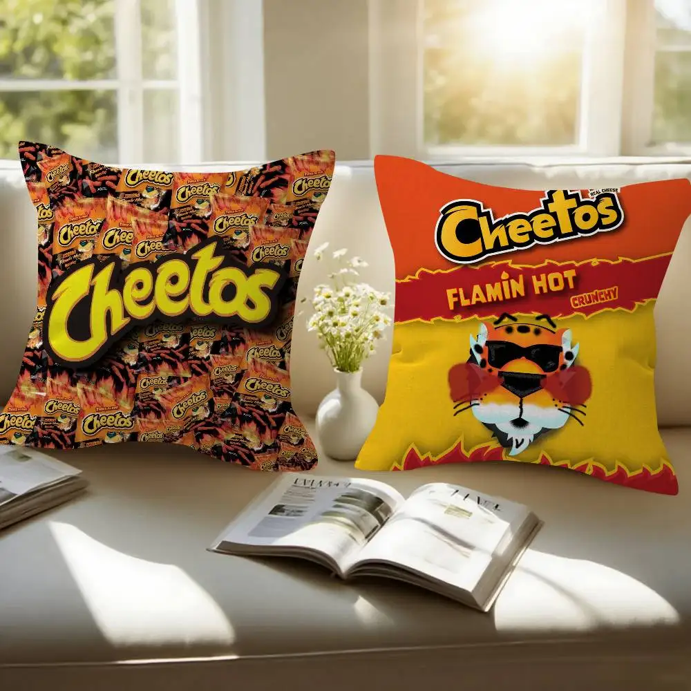 Fashion food print Personalized picture C-Cheetos text home decorative pillows Household Gifts 45x45cm