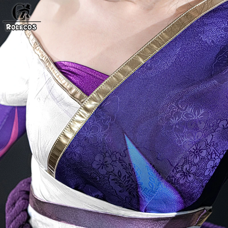 ROLECOS Game LOL Costume Spirit Blossom Akali Cosplay Women Roleplay Purple Suit Halloween Carnival Party Role Play Uniform - view 5