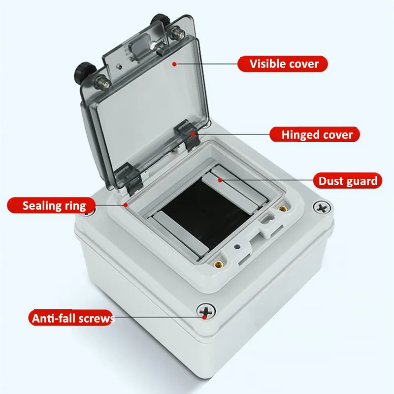 IP67 Waterproof Distribution Box With Visible Protective Window PC Cover For Circuit Breakers Switches Anti-touch Junction Box