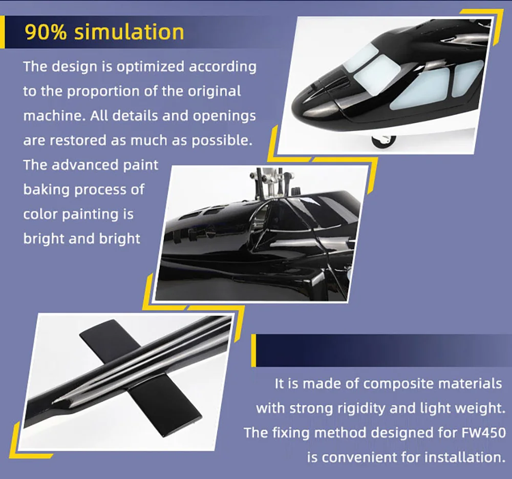 يطير الجناح Airwolf FW450 V3 6CH مقياس RC هليكوبتر RTF #4