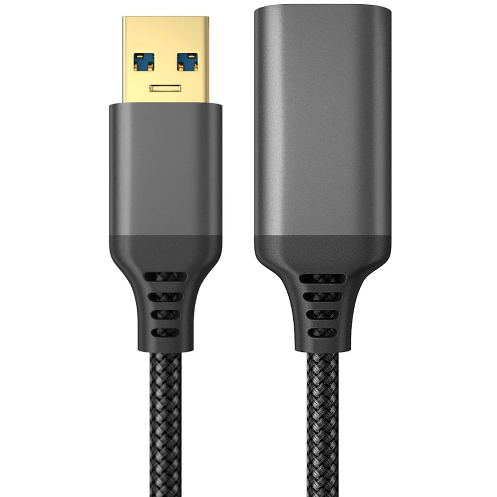 كابل تمديد USB 3.0 من النوع a من ذكر إلى أنثى، مادة مضفرة متينة، كابل نقل بيانات عالي (5 أمتار/16 قدم)