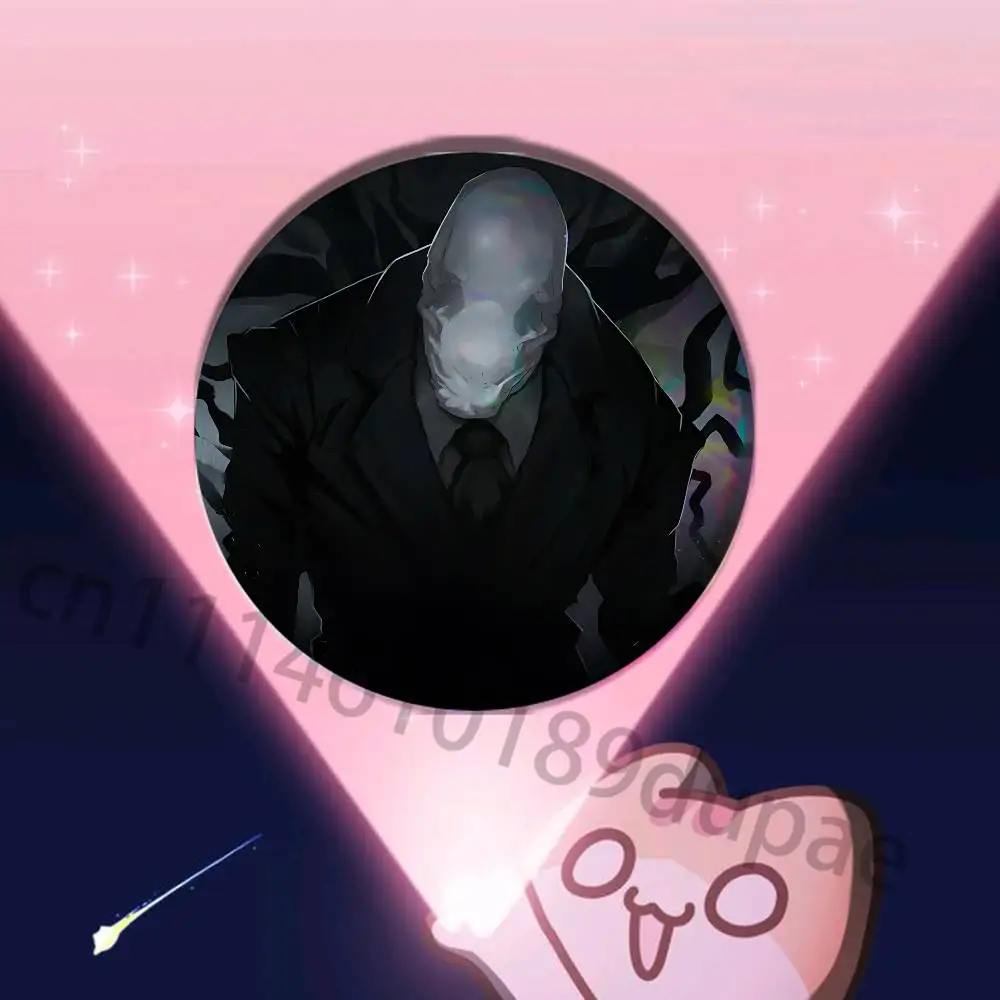 S-Slenderman Creepypasta Button Pin Single Pack Anime Merch for Ita Bags Badge Collectible