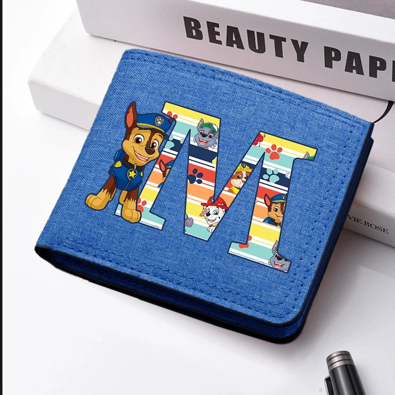 Paw Patrol – portefeuilles en Nylon pour hommes, sac d'argent avec lettres de dessin animé imprimées, porte-carte de crédit, Hip Hop, cadeaux pour petit ami