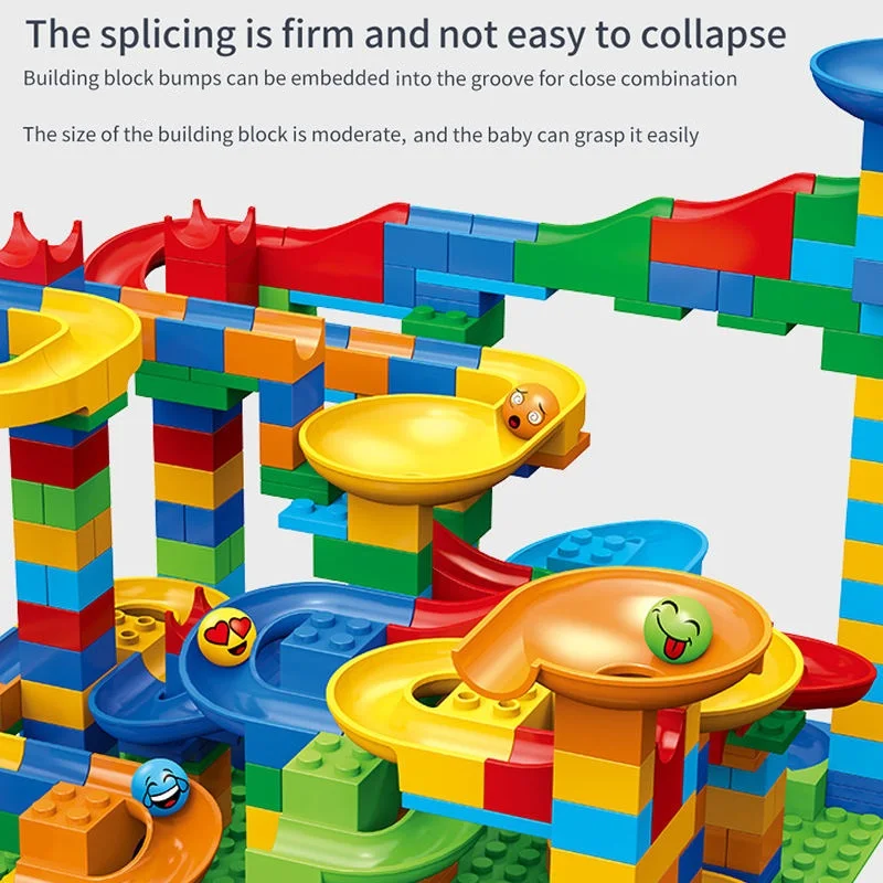 Small DIY Building Block Toys Marble Race Run Block Small Size Assemble Toys Maze Ball Funnel Slide Blocks Bulk Model Toys