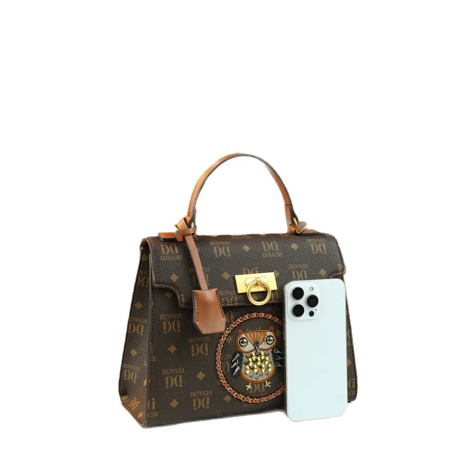 Fashionable Textured Leather Diaper Bag For Women Chic Retro Crossbody Handbag Unique Designer Vintage Style Large Capacity Tote - view 6