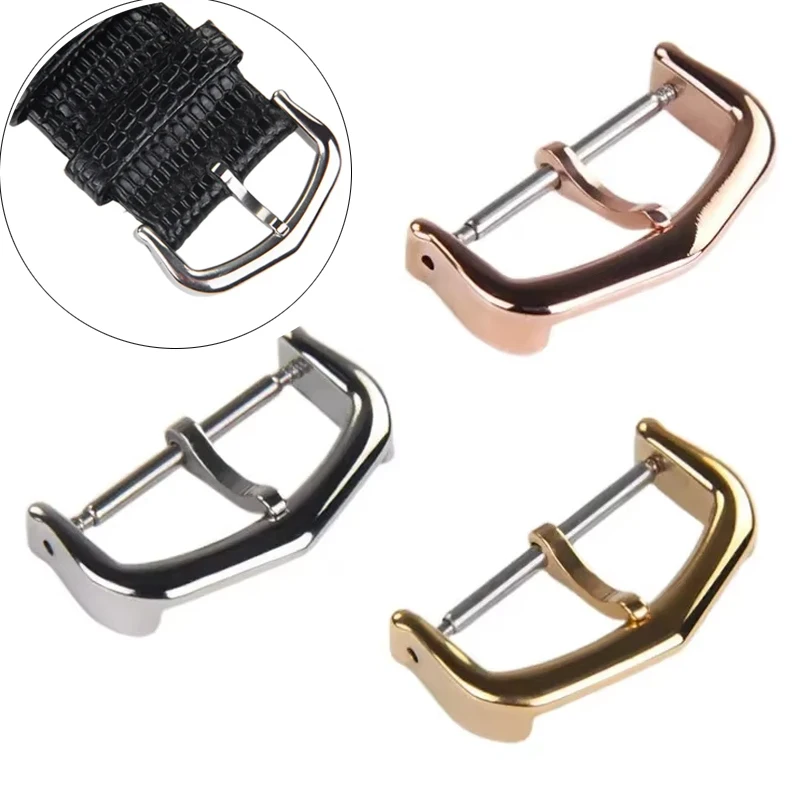 12mm 14mm 16mm 18mm Edelstahl Uhrenschnalle Uhrenschließe Zubehör Ersatzschnalle für Lederarmband mit Werkzeug