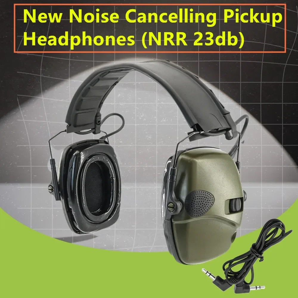 2024 New Headband Tactical Headset Active Noise Cancellation Pickup Hearing Protection Shooting Earmuffs (NRR 23 Db)