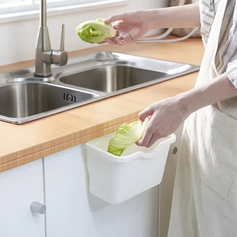 Cupboard Door Back Hanging Cans Home Organizer Food Container Kitchen Cabinet Door Hanging Trash Garbage Bin Can Storage Boxes
