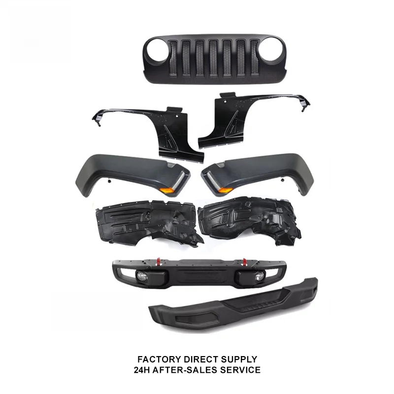 High Quality Conversion Body Kit JK Upgrade To JL Bumper Grill Hood Lights Full Modification 4x4 Fit for Wrangler JK