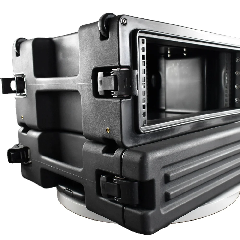 Anti Shock Waterproof IP65 Portable Rack Case Flight Box 4U Shallow Rack Mount Case