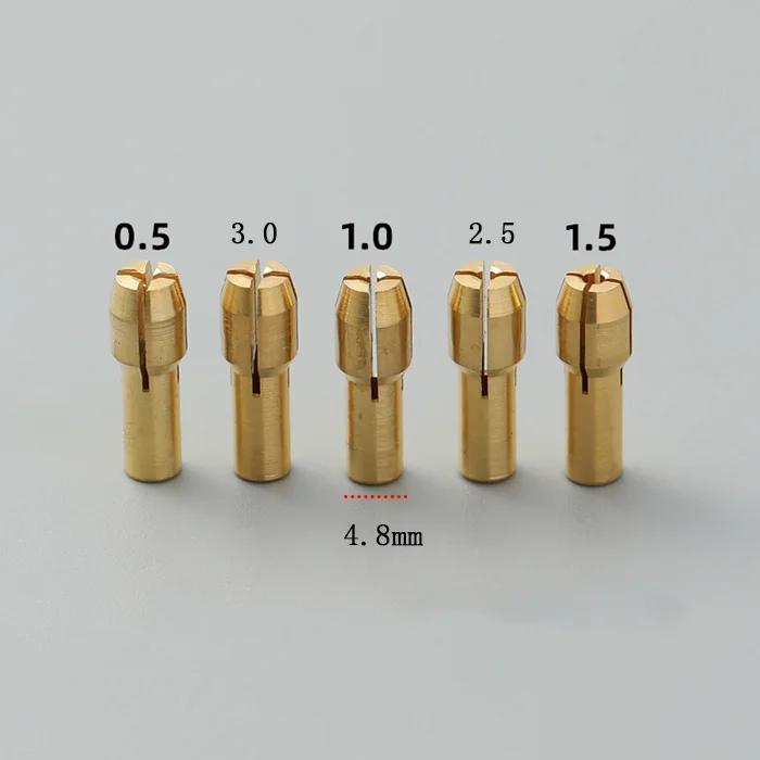 10-Piece Brass Collet Bit Drill Chuck Set 0.5-3.2mm For Dremel Rotary Tools