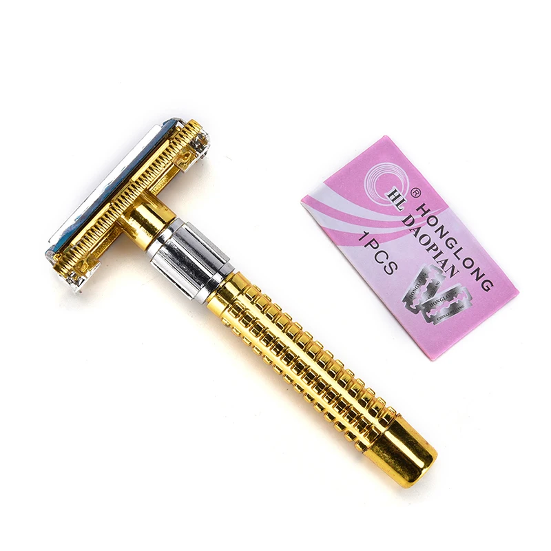 Stainless Steel Shaving Tool Barber Exquisite Retro Safety Razor Double Edge Manual Handle Razor