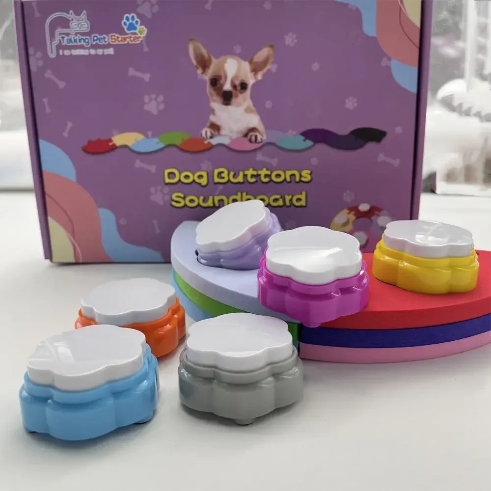 

Pet Voice Button Dog Communication Button Training Dogs Pet Voices Product Small Size Buttons with Pad Mats Sticker