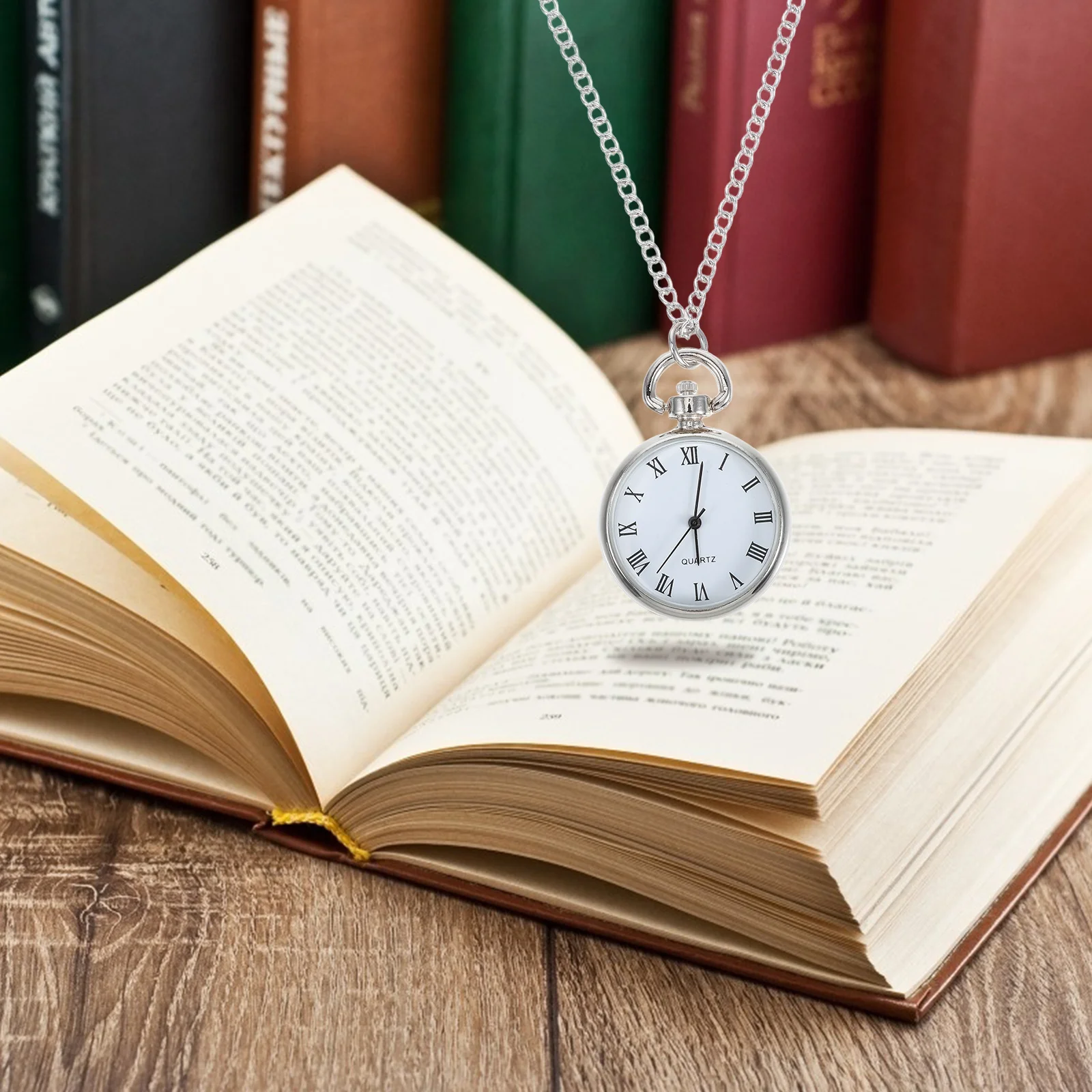 

Pocket Watch Necklace Pendant Vintage Hanging Alloy Glass Modern Practical Precise Timing Craftsmanship Smooth Bright Decorative