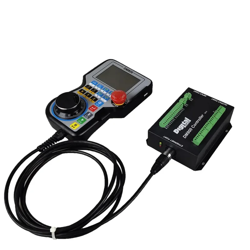 DM800 CNC Handle Controller Motion Control System 3/4/5 Axis 3.8 Inch Screens And Emergency Stop Button Support G Code