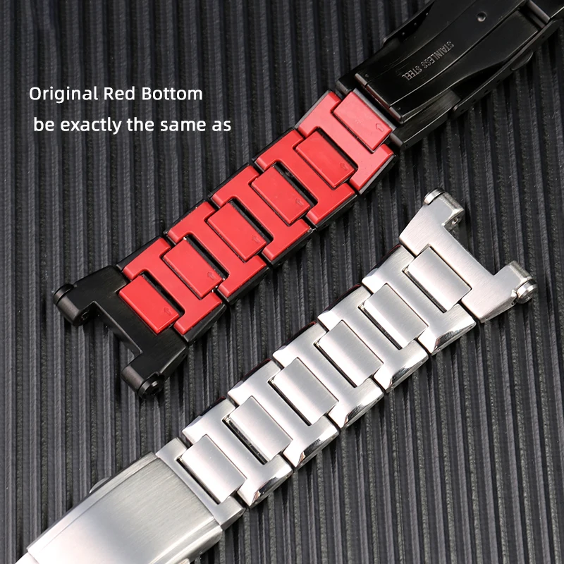 MTG B2000 Metal strap For Casio MTG-B2000 watch band G-SHOCK B2000 Red Bottom Solid Stainless Steel strap mod kit Metal chain