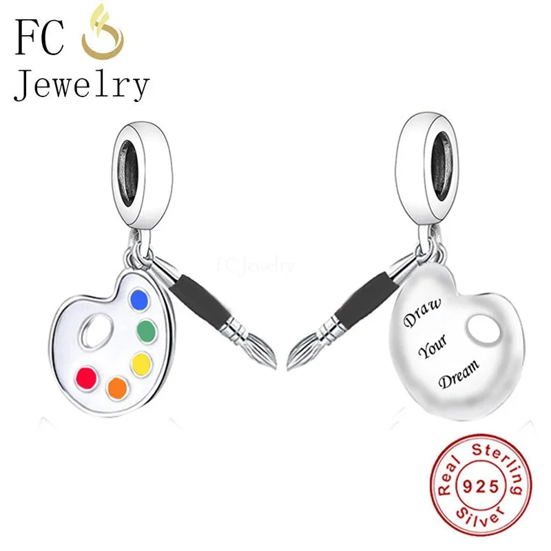 

FC Jewelry Fit Original Charm Bracelet 925 Sterling Silver Art Painting Tray Draw Your Dream Bead For Making Women Berloque 2022