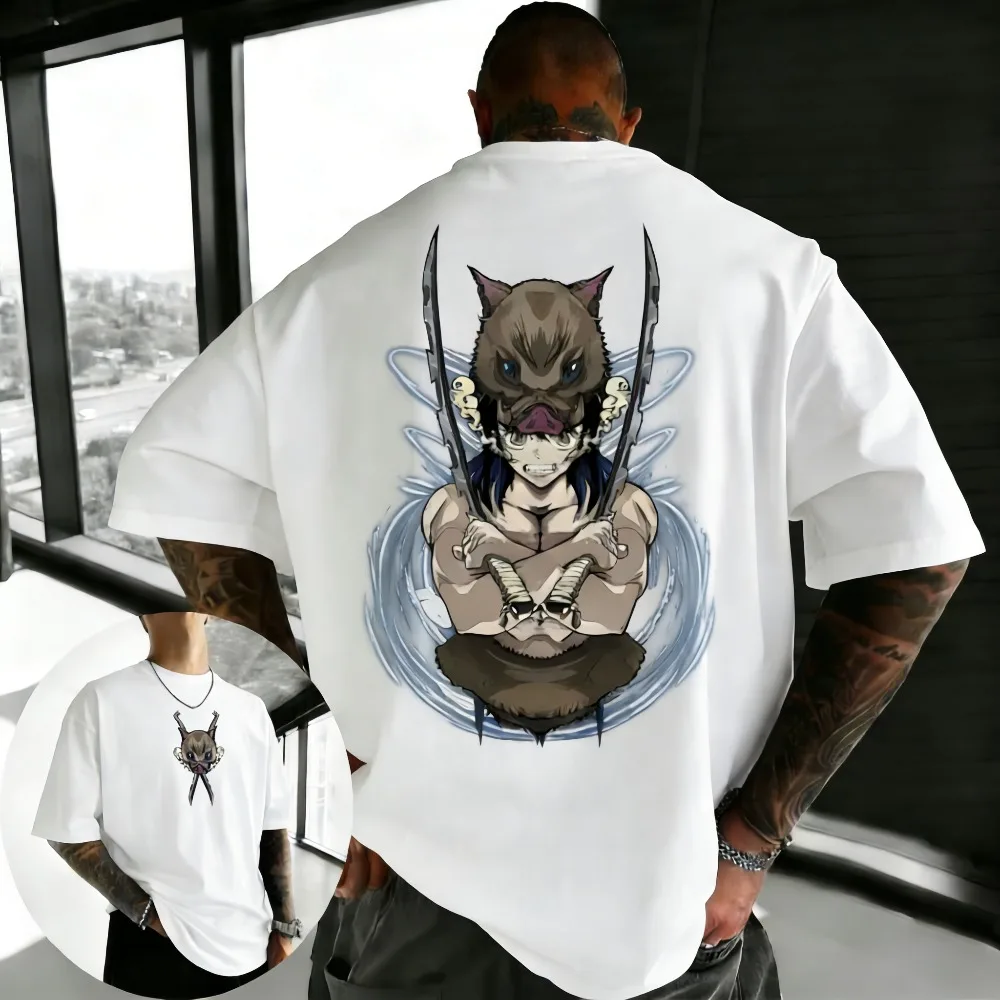 

Plus Size Demon Slayer Anime Printed Men and Women T-shirt Street Fashion Casual Parent Child Top Cotton Harajuku Y2K Summer