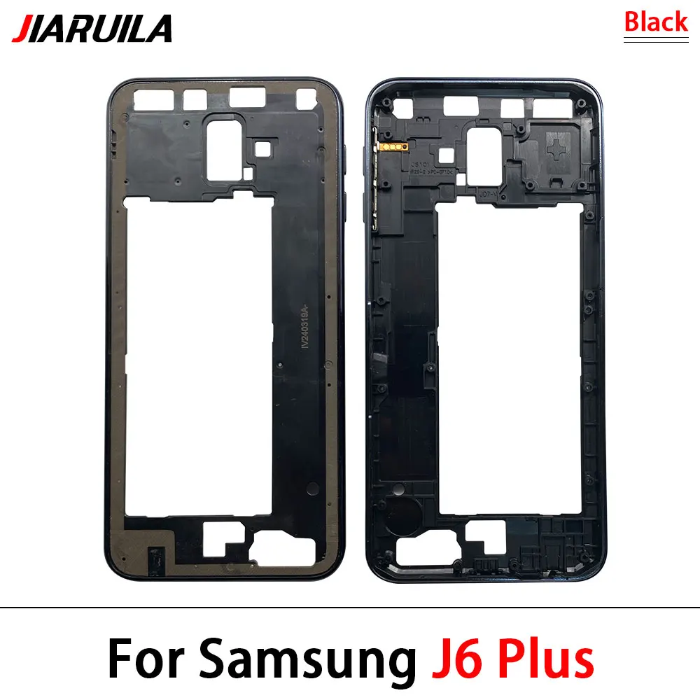 Middle Frame For Samsung J6 J600 J6 Plus J610 With Camera Glass Lens Front Housing Middle Bezel Chassis Shell Parts