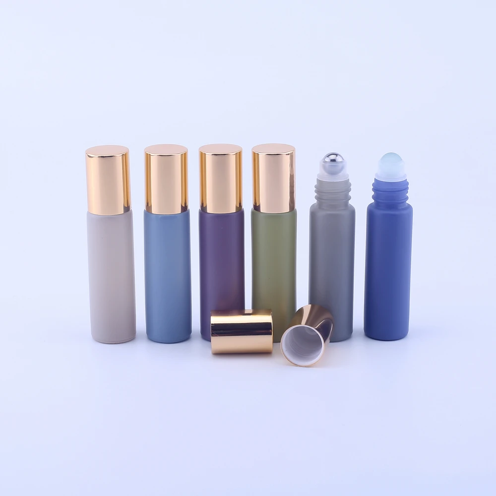 500pcs/lot 10ml Thick Glass Roll On Essential Oil Empty Perfume Bottle 10CC Roller Ball Bottle For Travel Etiquetas