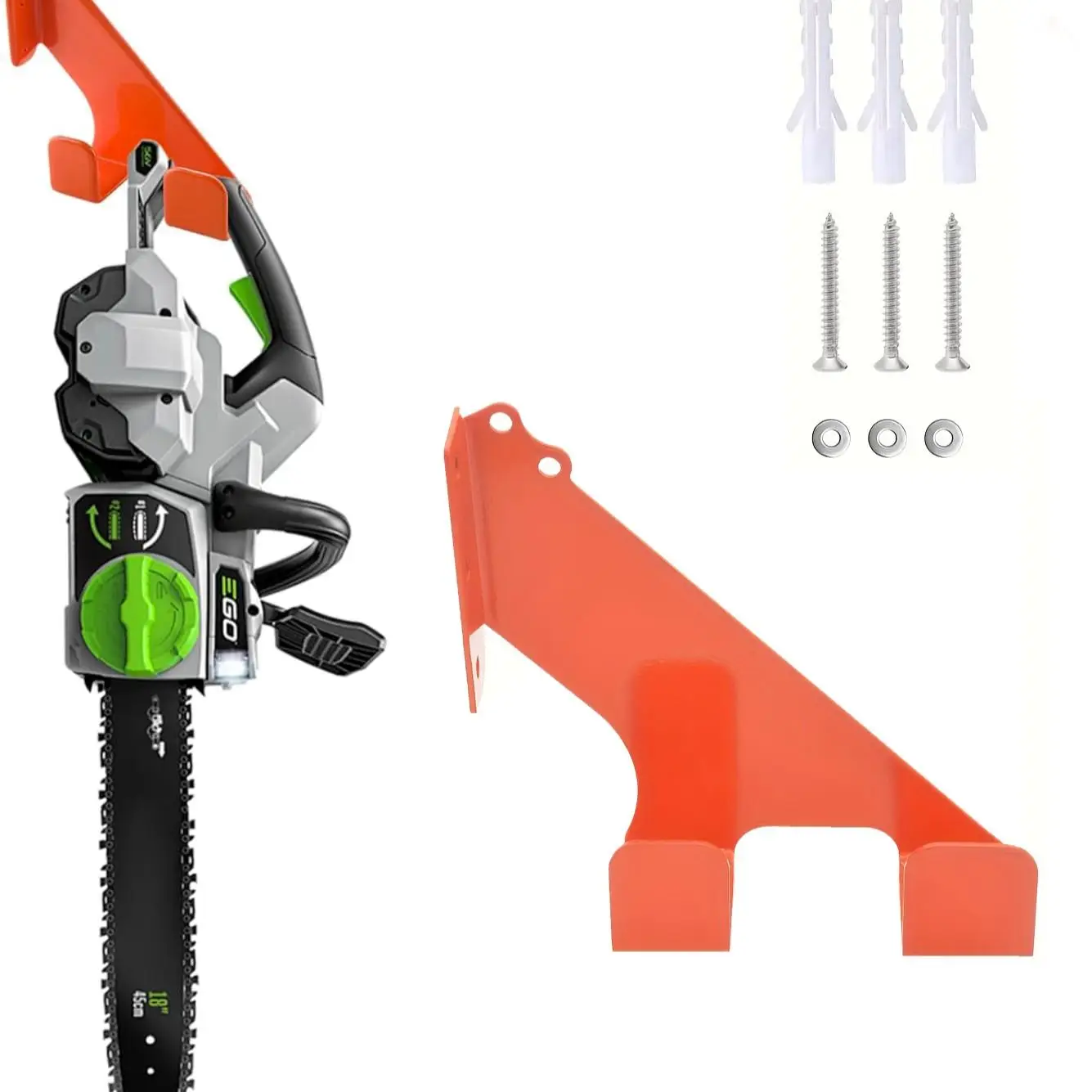 Chain Saw Stand, Wall-Mounted Chain Saw Hanger, Rust-Resistant Tool Hook, Heavy-Duty Wall Storage Rack, Ideal for Garage Organiz