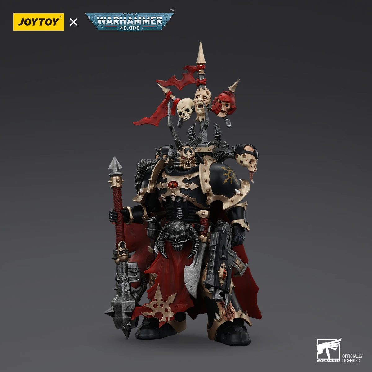 JOYTOY Warhammer 40K Chaos Space Marines Black Legion Chosen Champion z Bolterm i Power Maul Figurki Akcji Oryginalne Kolekcjonerskie
