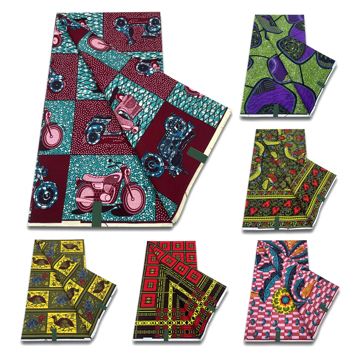 

Motorcycle Ankara Wax Fabric High Quality African Wax Print Fabric 100% Cotton Soft Guaranteed Veritable African Real Wax Pagne