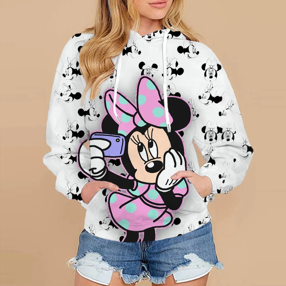 New Mickey Mouse Minnie Hoodie Dress Sweater Fashion Disney Dress Sweatshirt Dress 3d Allover Printing Women Hoodie