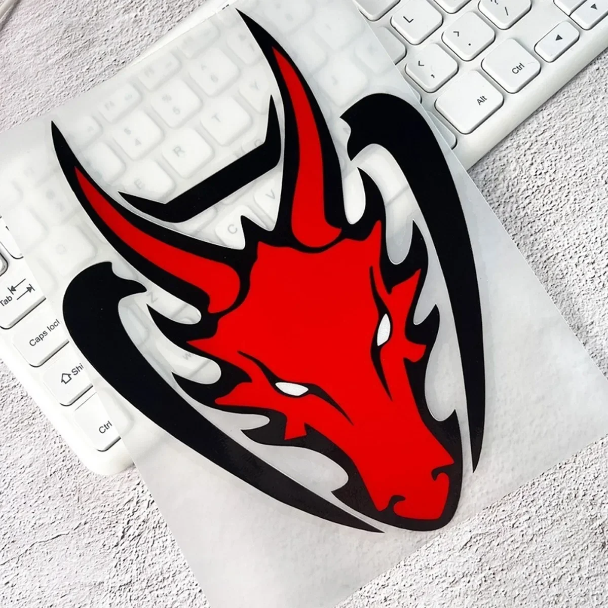 JDM Red Dragon Head Reflective Motorcycle Fuel Tank Windshield  Car Decoration Stickers for Window Door Auto Body helmet Decals view 6