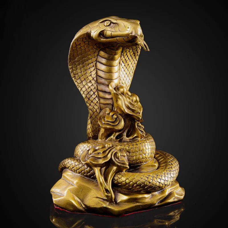 Feng Shui Chinese Copper Brass Ornaments Zodiac Snake Crafts Home Living Room Decor Furnishings Office Gift