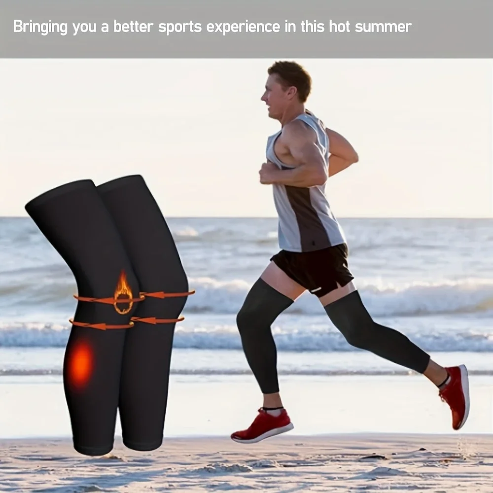 WEST BIKING Summer Cycling Running Legs Sleeve Ice Silk UV Protection Compression Non-Slip Leg Warmer Cooling Sport Gear image 2
