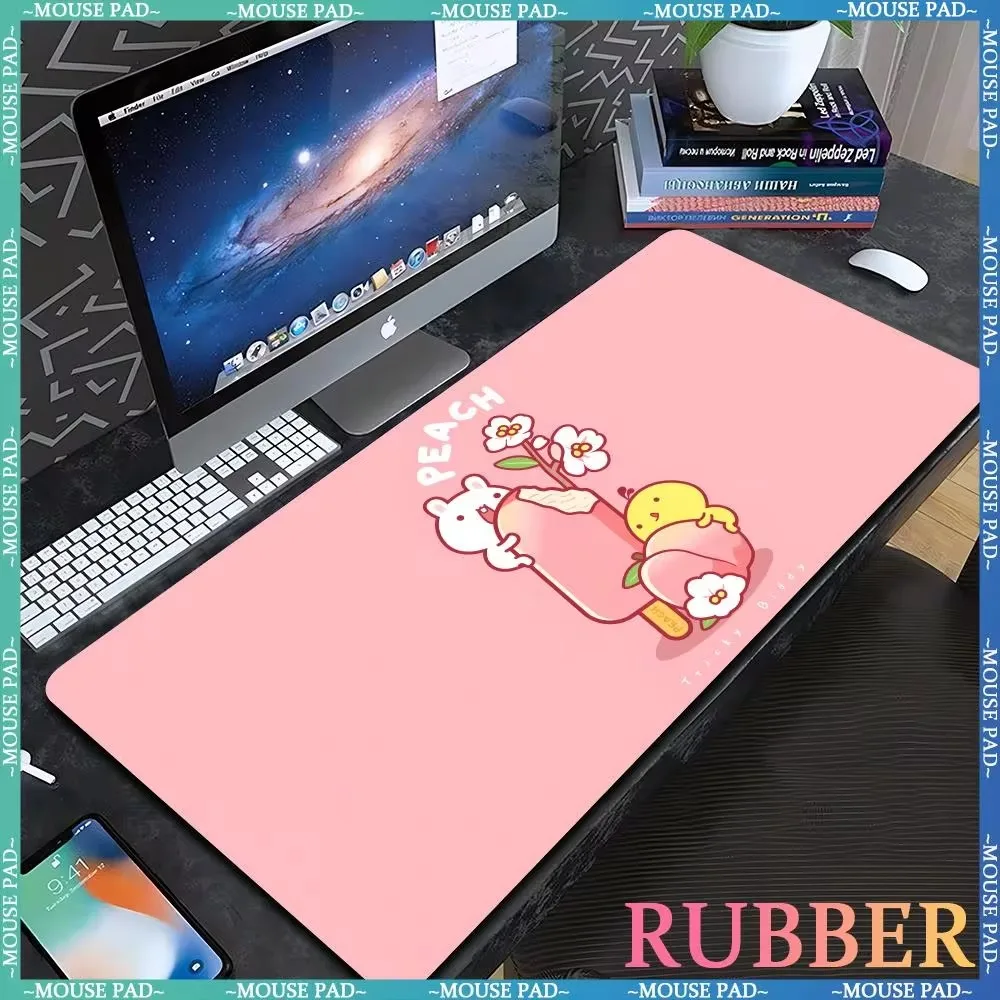 Game accessories XXL mouse pad cute peach pink mouse pads anime cartoon big mouse mat computer pad keyboard game player desk mat