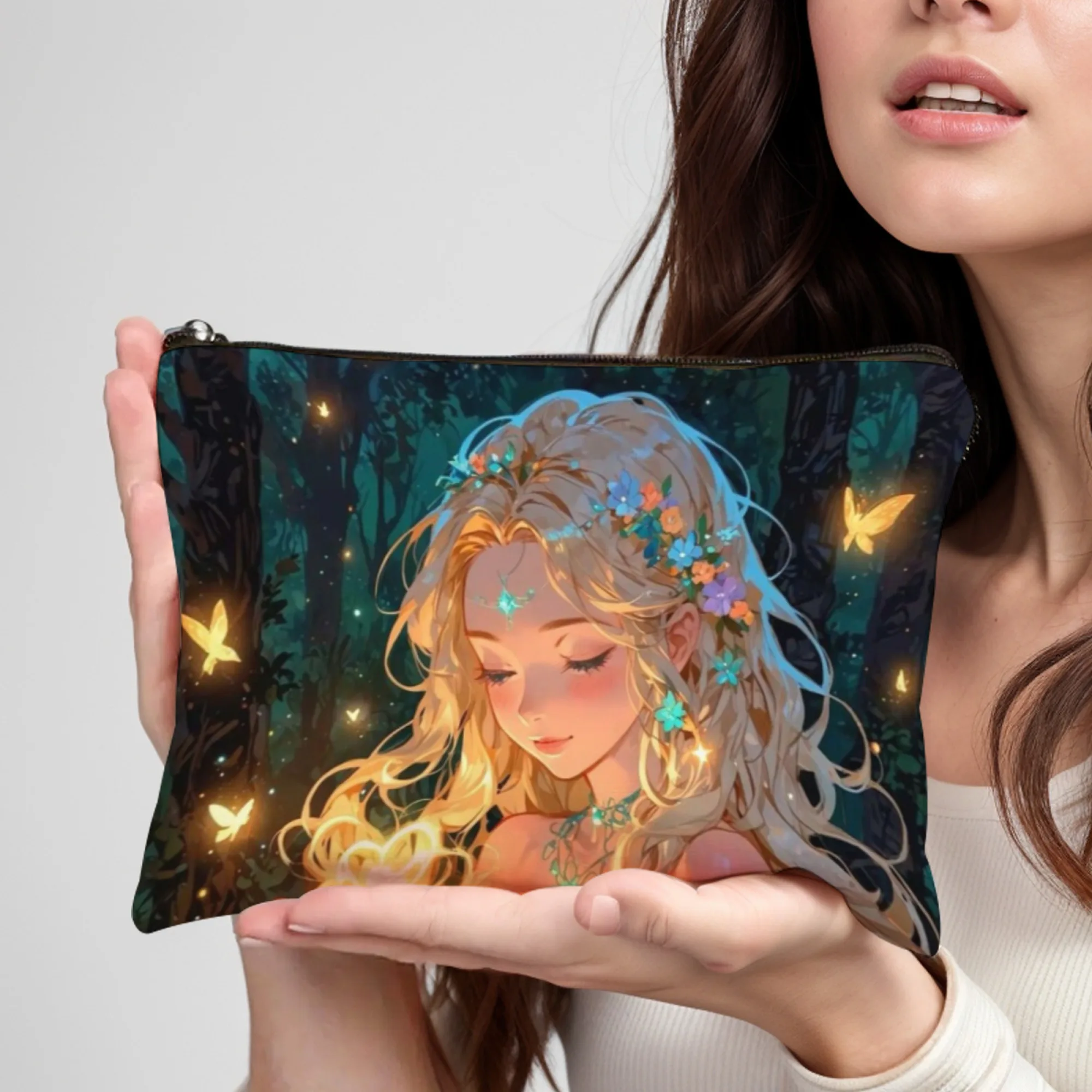 Butterfly Fairy Print makeup bag lightweight portable cosmetic case with zipper closure perfect for women Gifts travel organizer