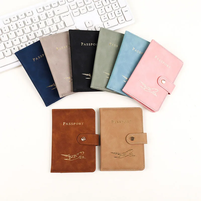 Airplane Passport Women Men PU Leather Protector Cover Packet ID Card Pouch Purse Bags Passport Cover Credit Card PassportHolder