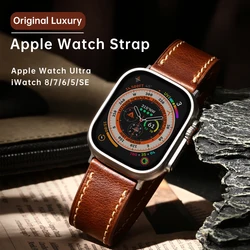 Apple Watch Ultra 2 49mm Top Quality Leather Strap For iWatch Series 9 8 7 6 5 SE 45mm 44mm 41mm 40mm Apple Watch Bands